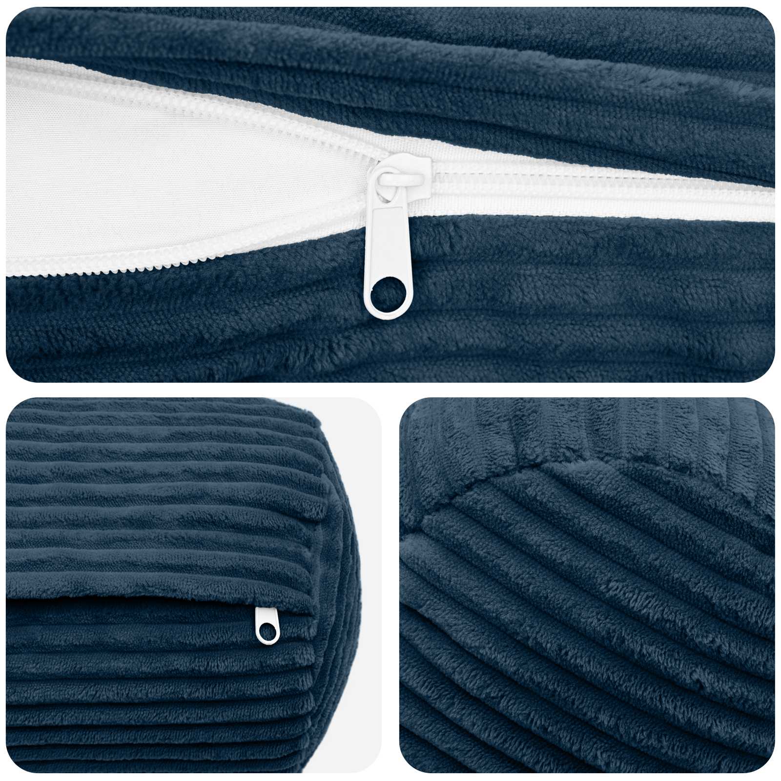 Federa 6 pcs HEERLEN Blu navy Ø 15 x 40 cm corduroy