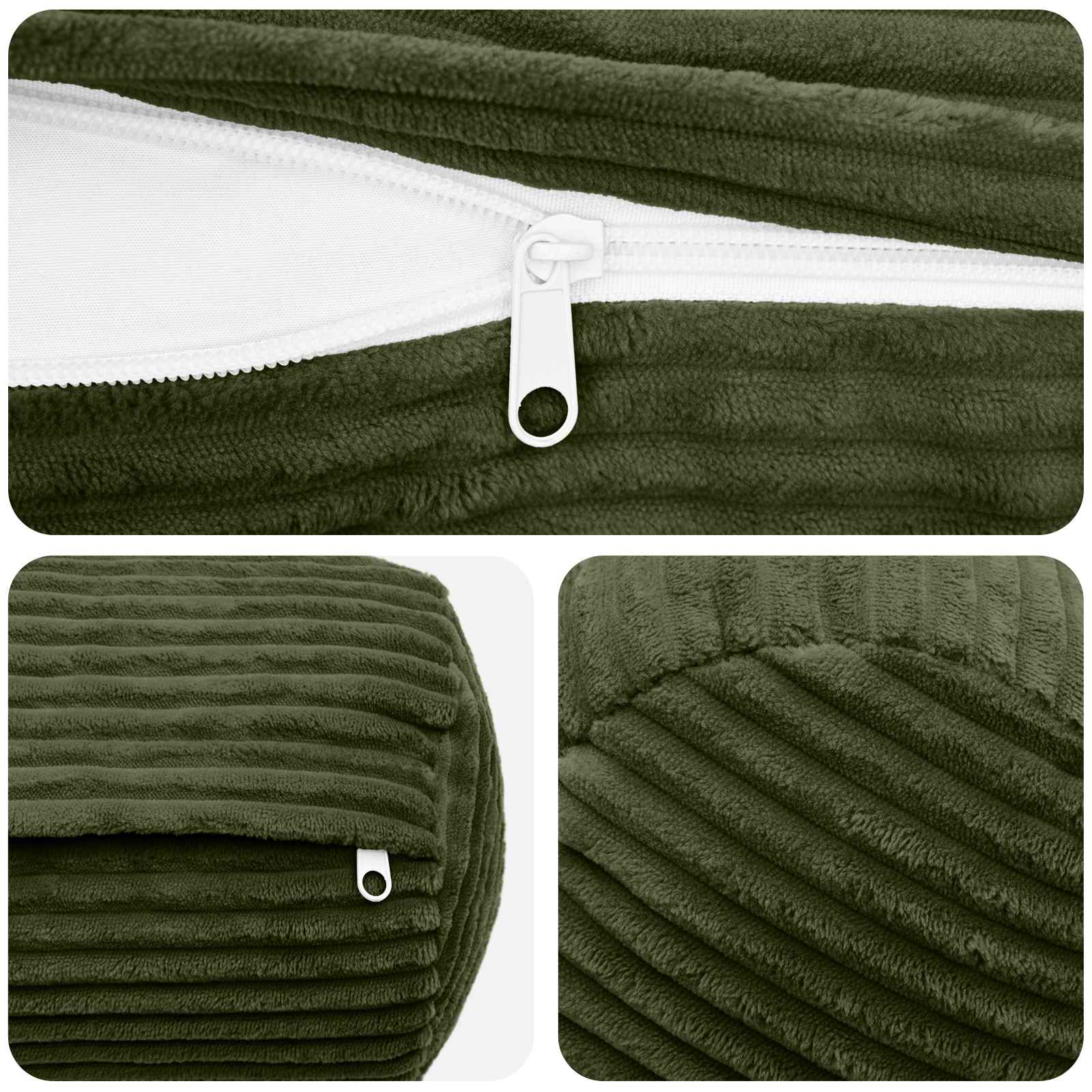 Federa 2 pcs HEERLEN Verde Ø 15 x 40 cm corduroy