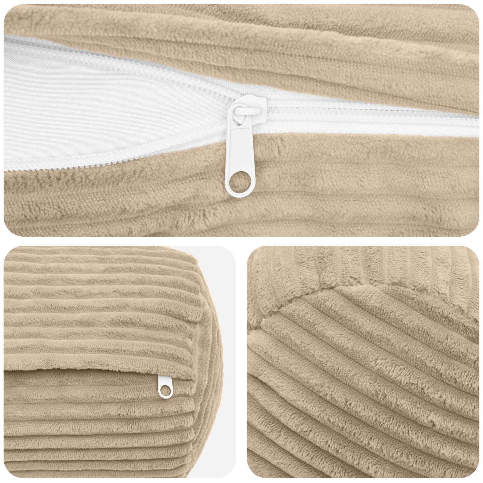Federa 2 pcs HEERLEN Tortora Ø 15 x 40 cm corduroy