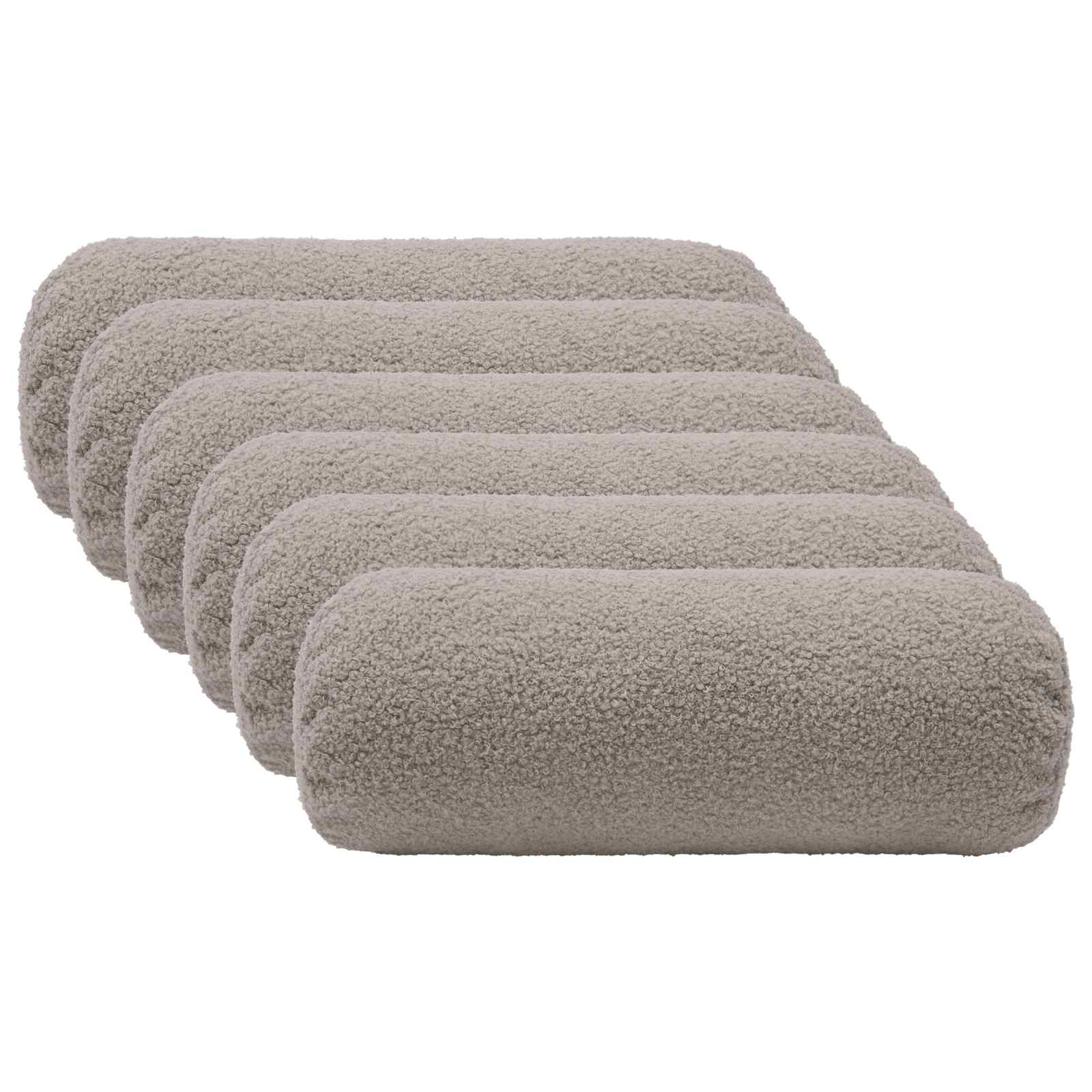 Federa 6 pcs HEERLEN Grigio Chiaro Ø 15 x 40 cm Bouclé