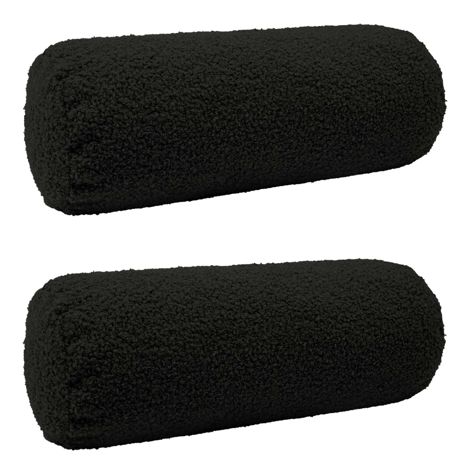 Federa 2 pcs HEERLEN Nero Ø 15 x 40 cm Bouclé