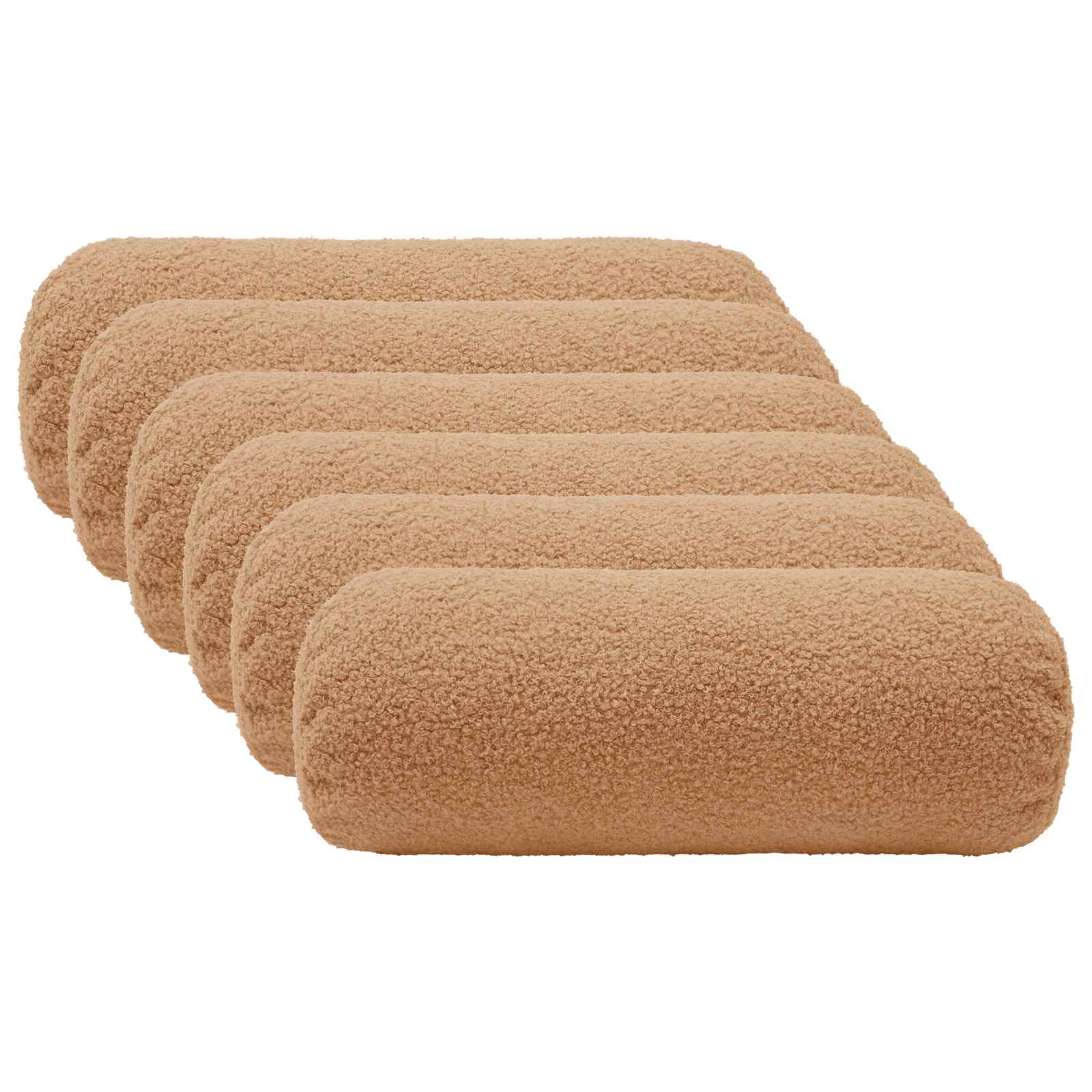 Federa 6 pcs HEERLEN Beige Ø 15 x 40 cm Bouclé