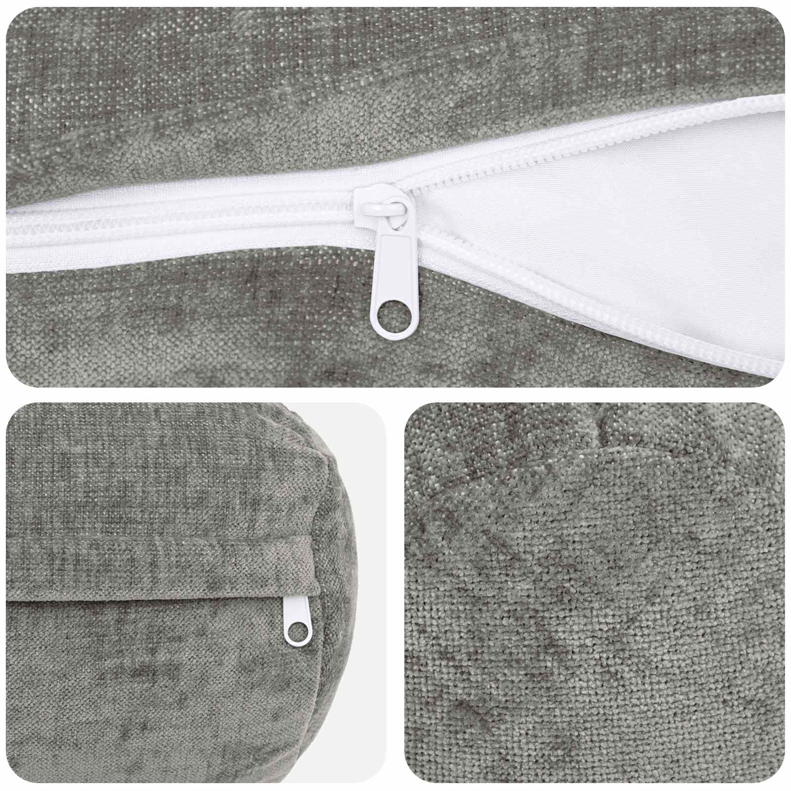Federa 6 pz HEERLEN Grigio Scuro Ø 15 x 40 cm Tessuto Chenille