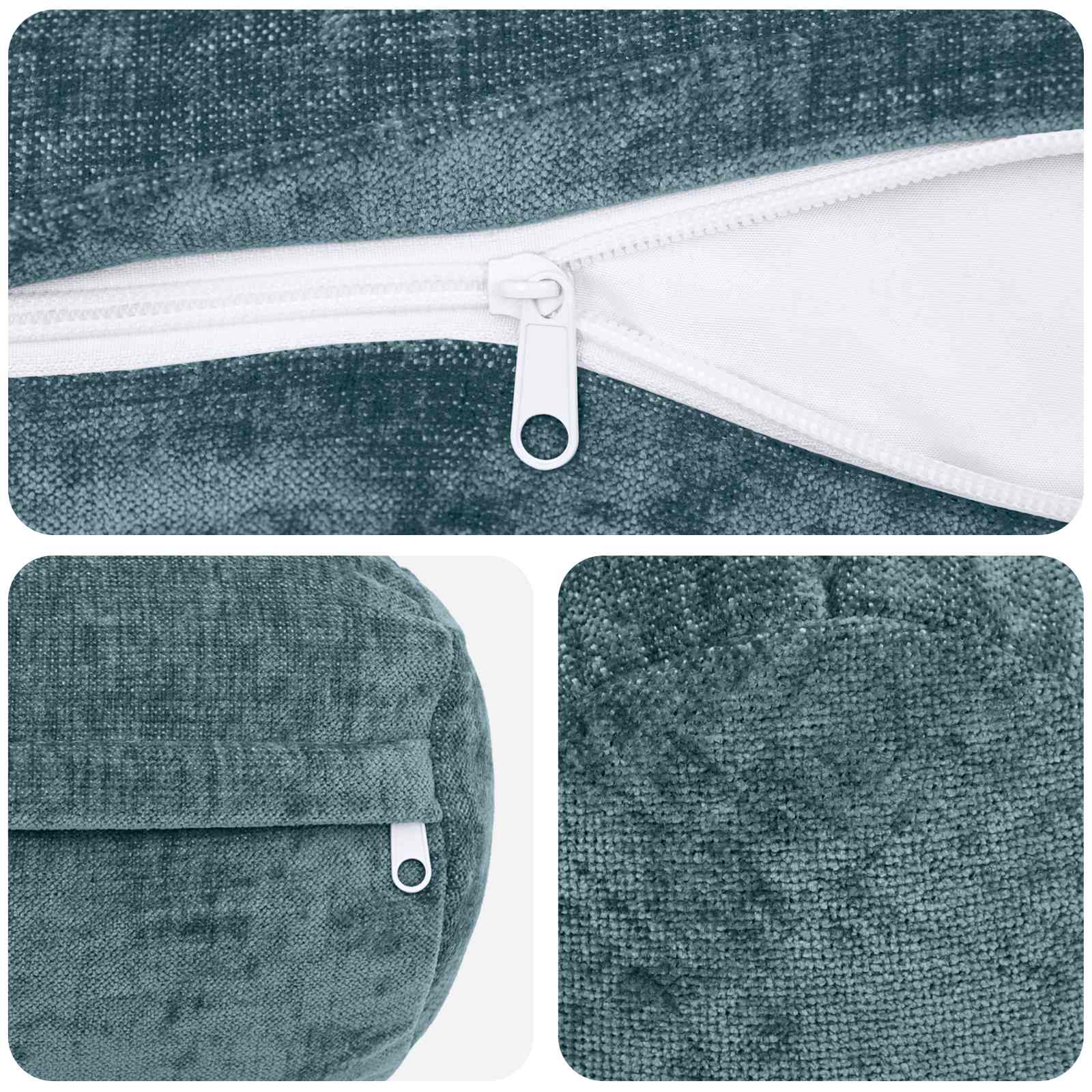 Federa 6 pz HEERLEN Blu Ø 15 x 40 cm Tessuto Chenille