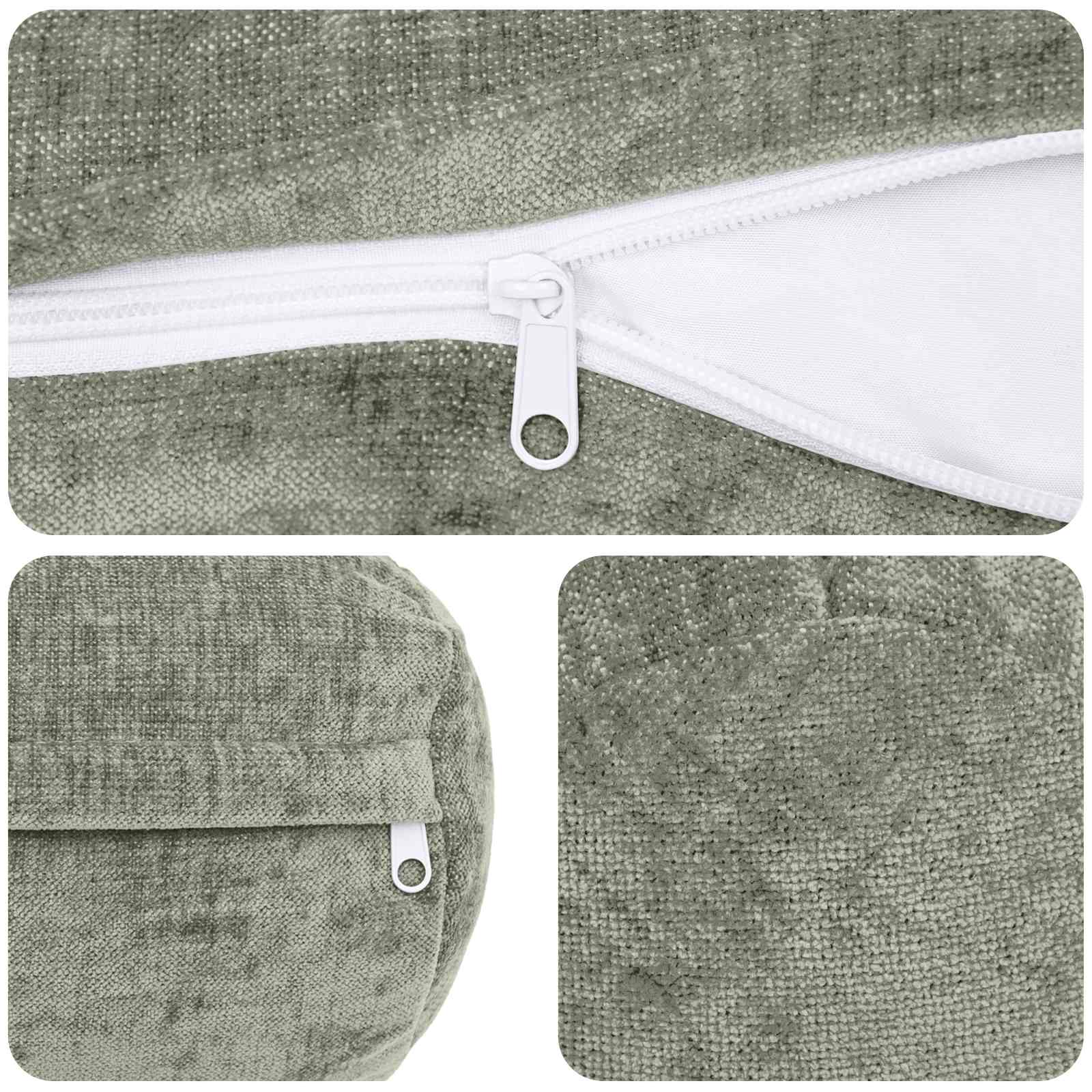 Federa 6 pz HEERLEN Verde Ø 15 x 40 cm Tessuto Chenille