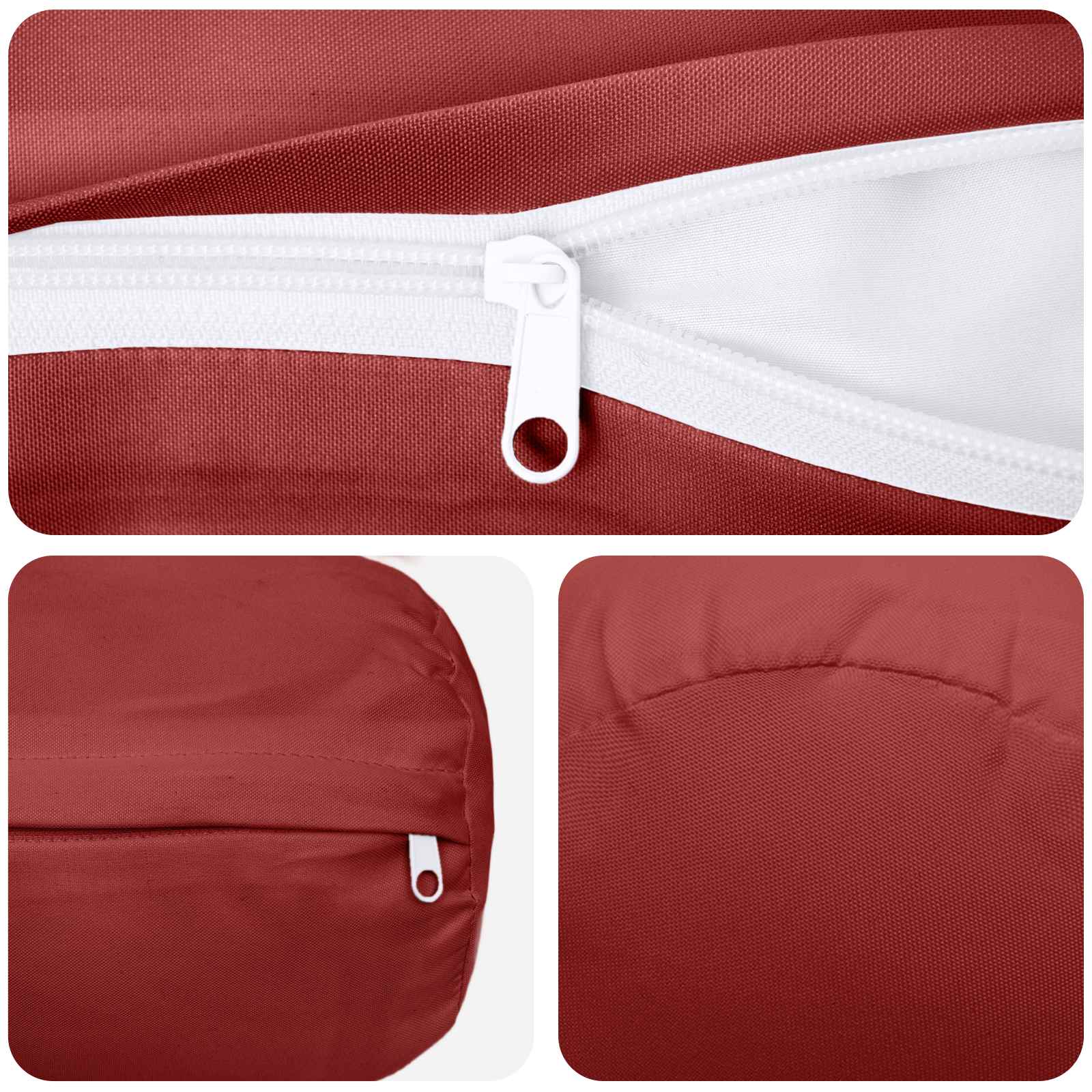 Federa 2 pcs HEERLEN Rosso Vino Ø 15 x 40 cm Poliestere