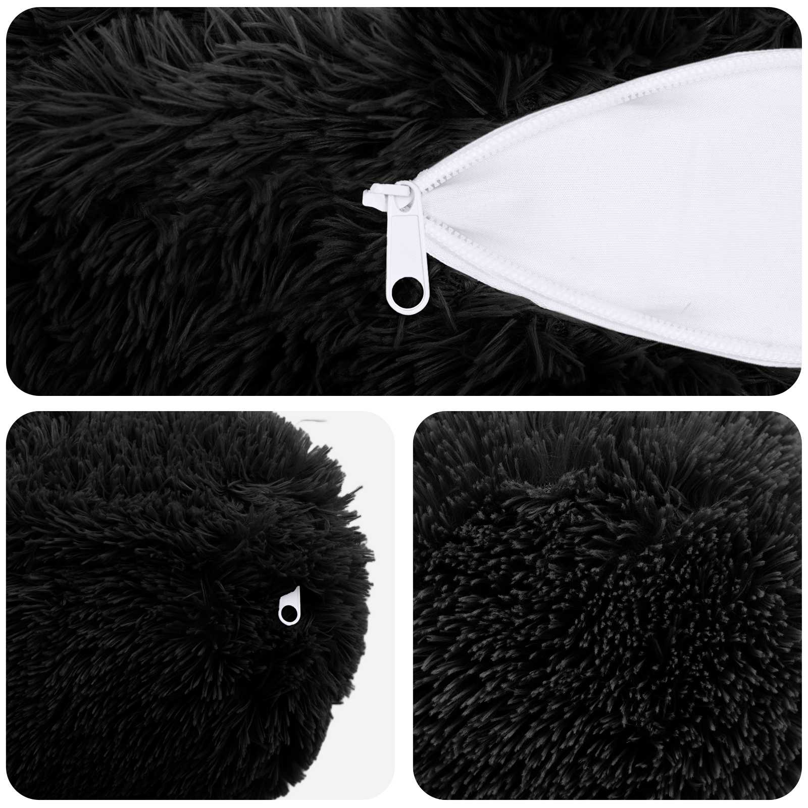 Federa 2 pcs HEERLEN Nero Ø 15 x 40 cm Fleece PV