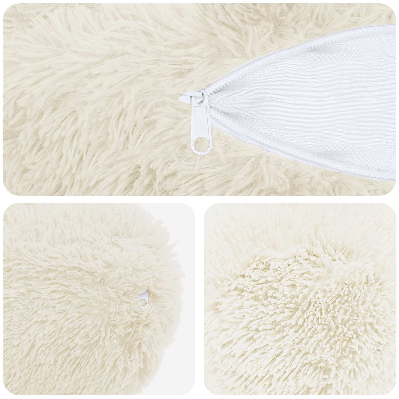 Federa 6 pcs HEERLEN Bianco Ø 15 x 40 cm Fleece PV