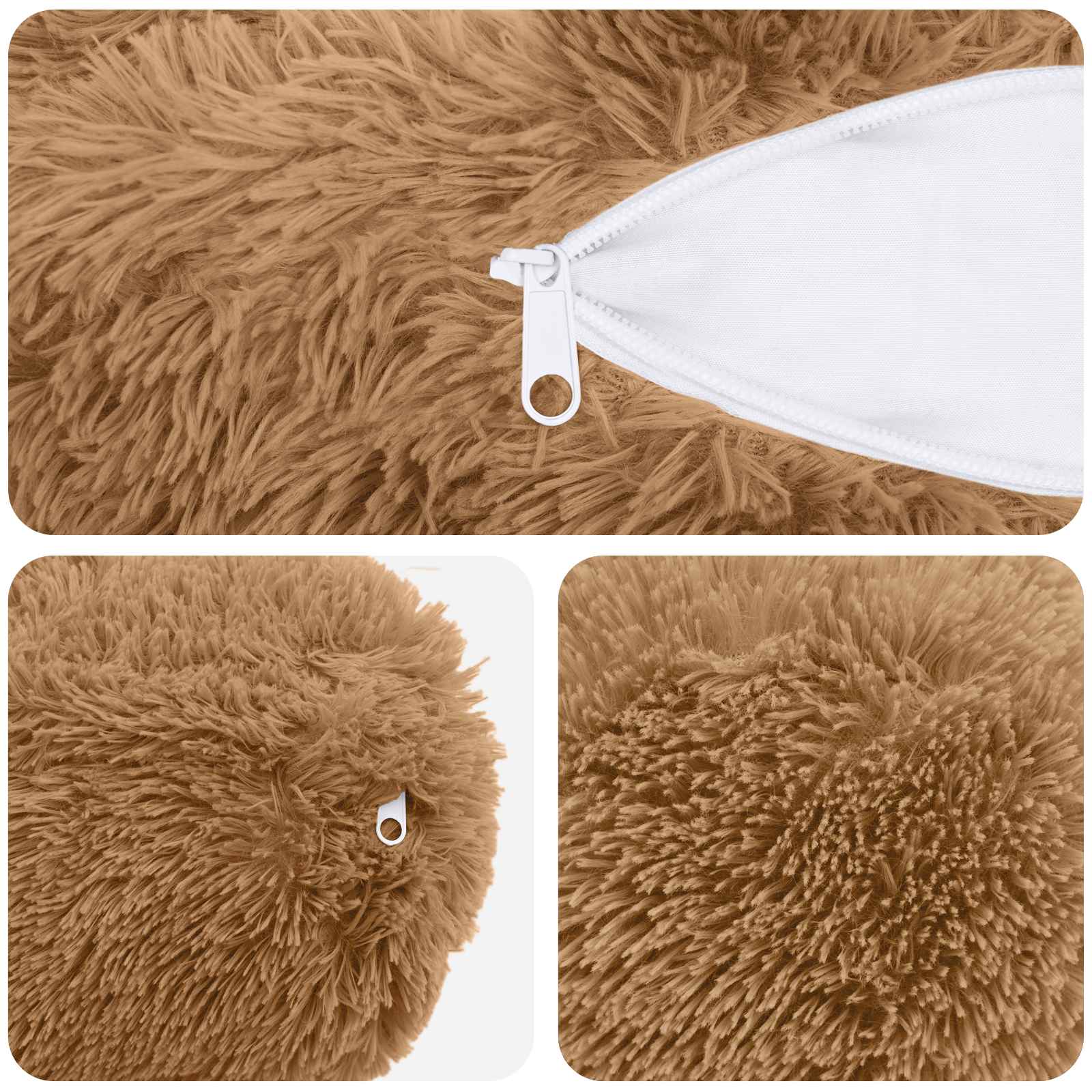 Federa 2 pcs HEERLEN Tortora Ø 15 x 40 cm Fleece PV