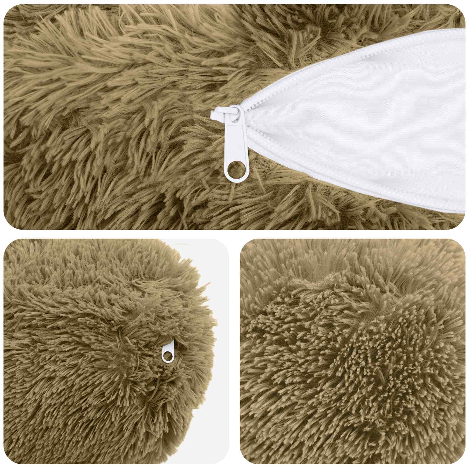 Federa 6 pcs HEERLEN Verde chiaro Ø 15 x 40 cm Fleece PV