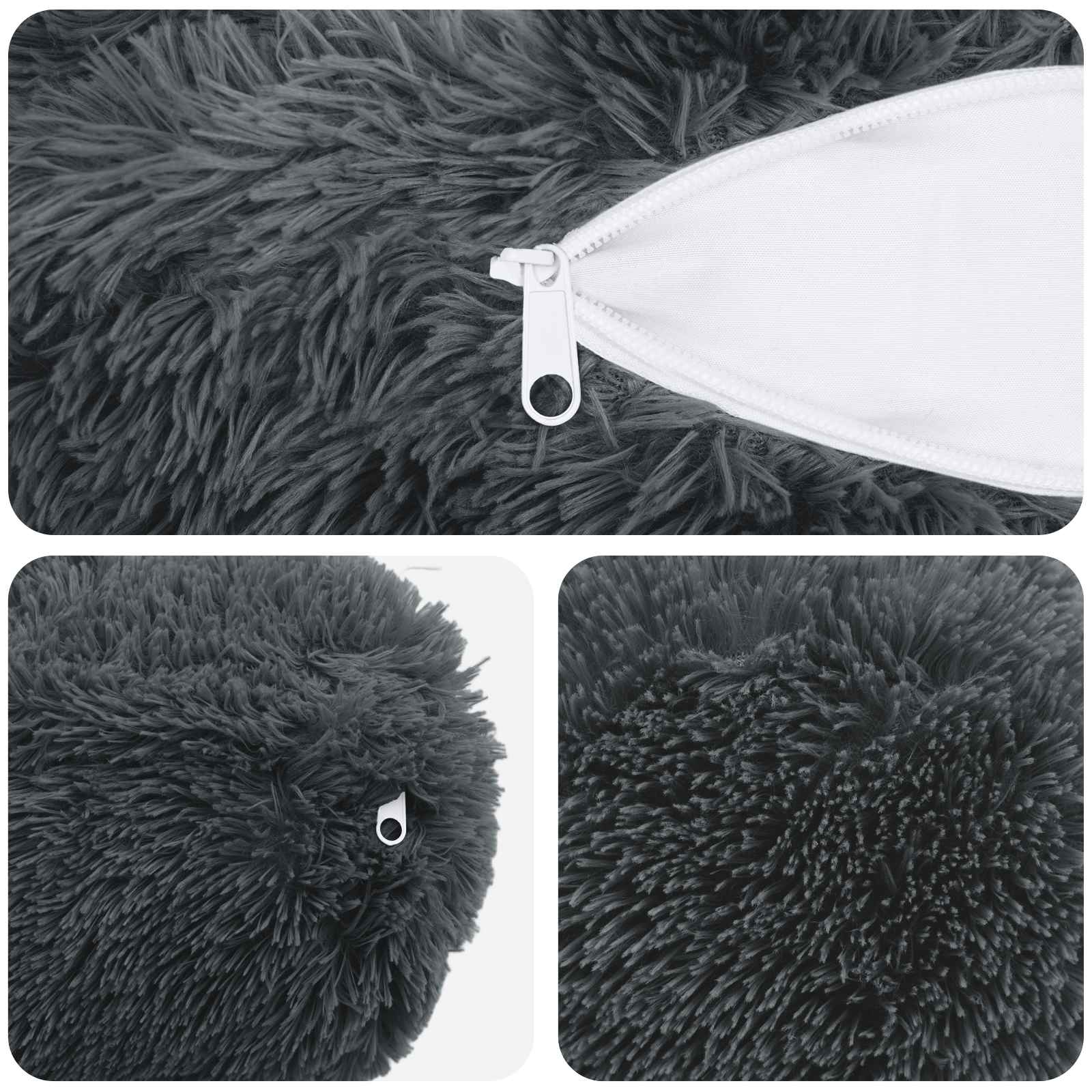 Federa 2 pcs HEERLEN Antracite Ø 15 x 40 cm Fleece PV