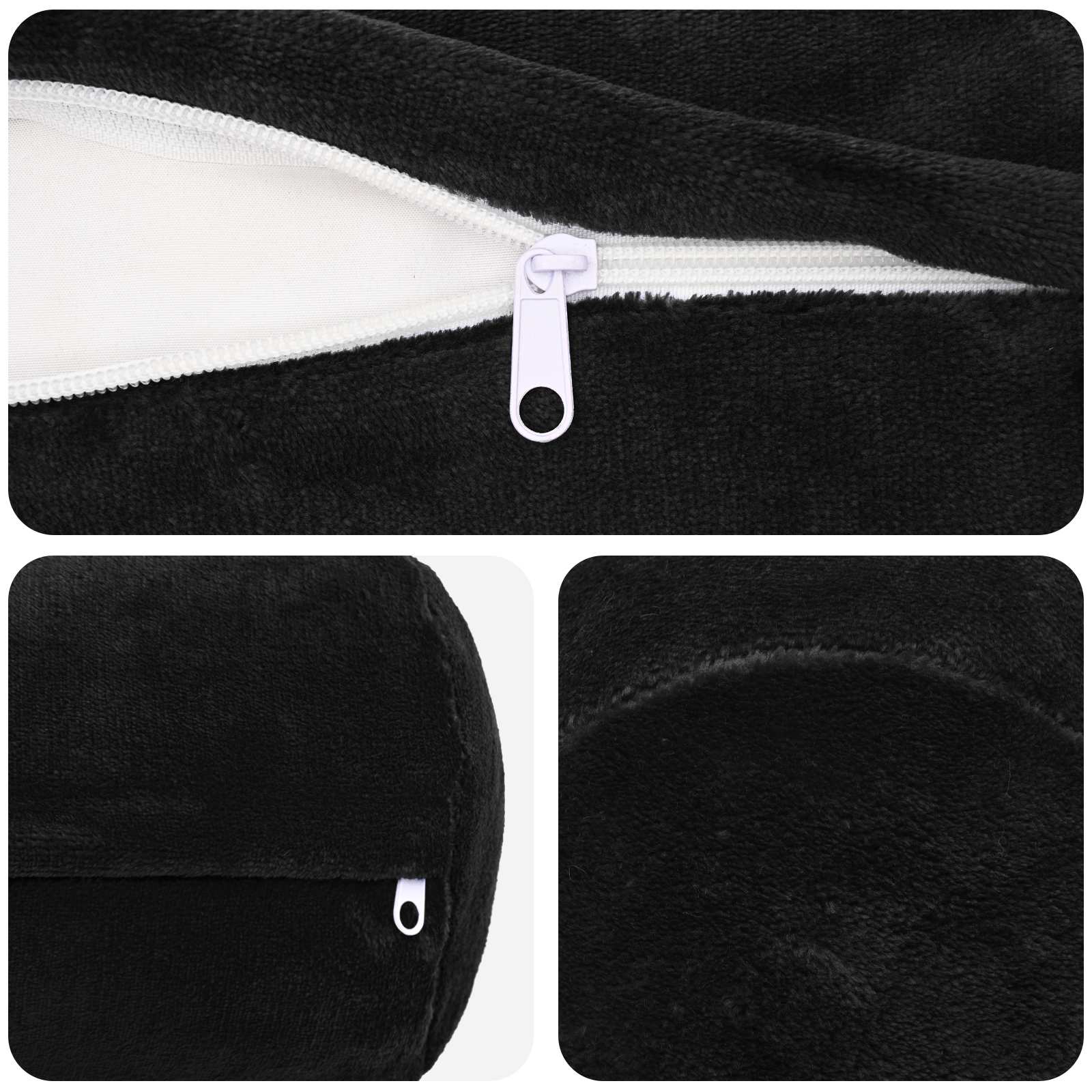 Federa 6 pcs HEERLEN Nero Ø 15 x 40 cm Flanella