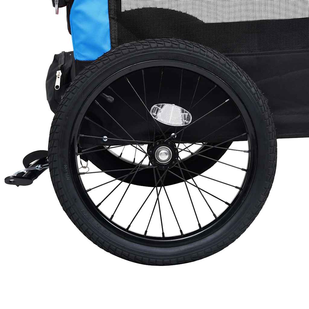 Rimorchio da Bici per Animali Carrello Jogging 2in1 Blu e Nero