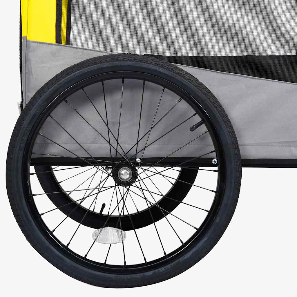 Rimorchio Bici Animali Carrello Jogging 2in1 Giallo e Grigio