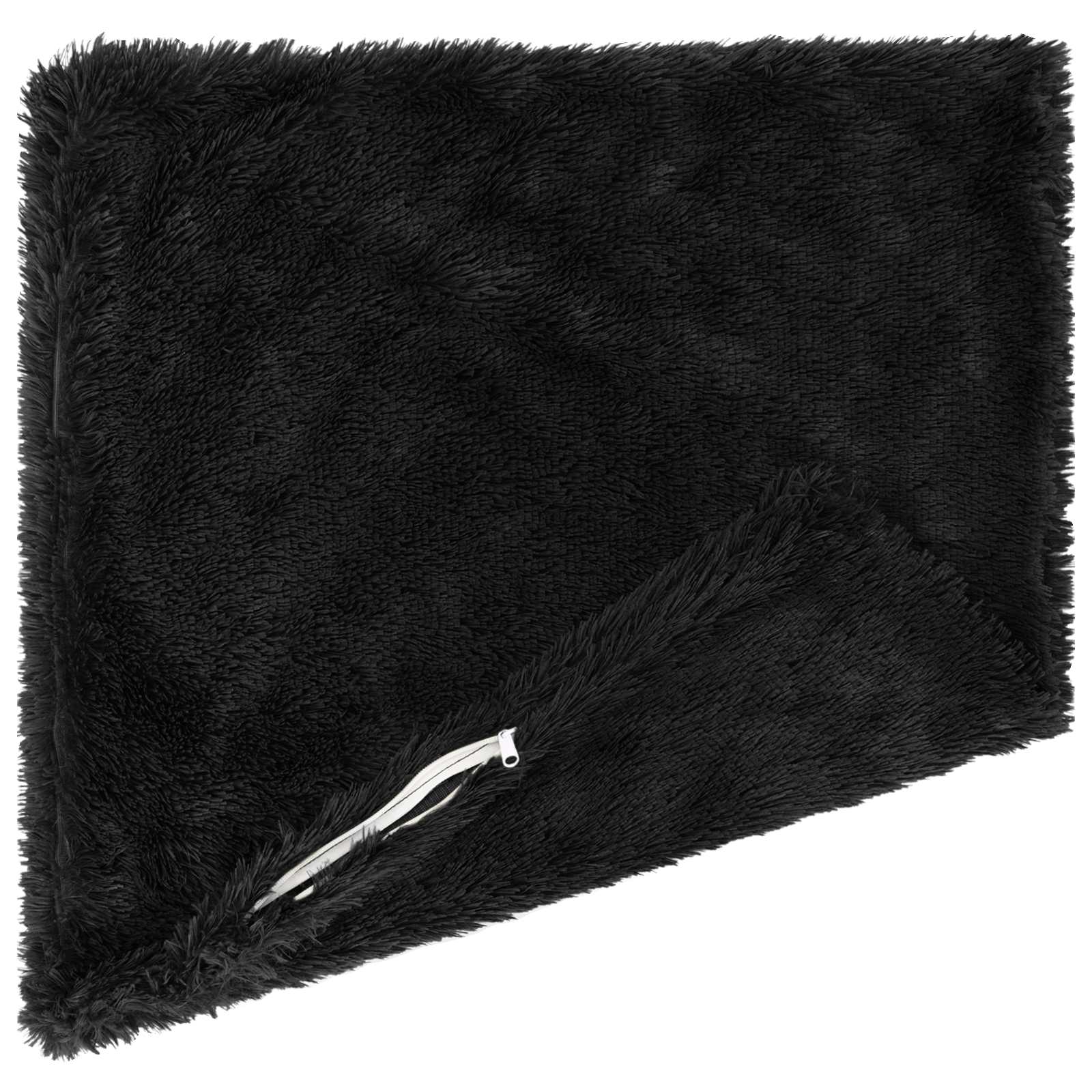 Cuscino con cuscino HEERLEN 6 pz Nero Fleece PV
