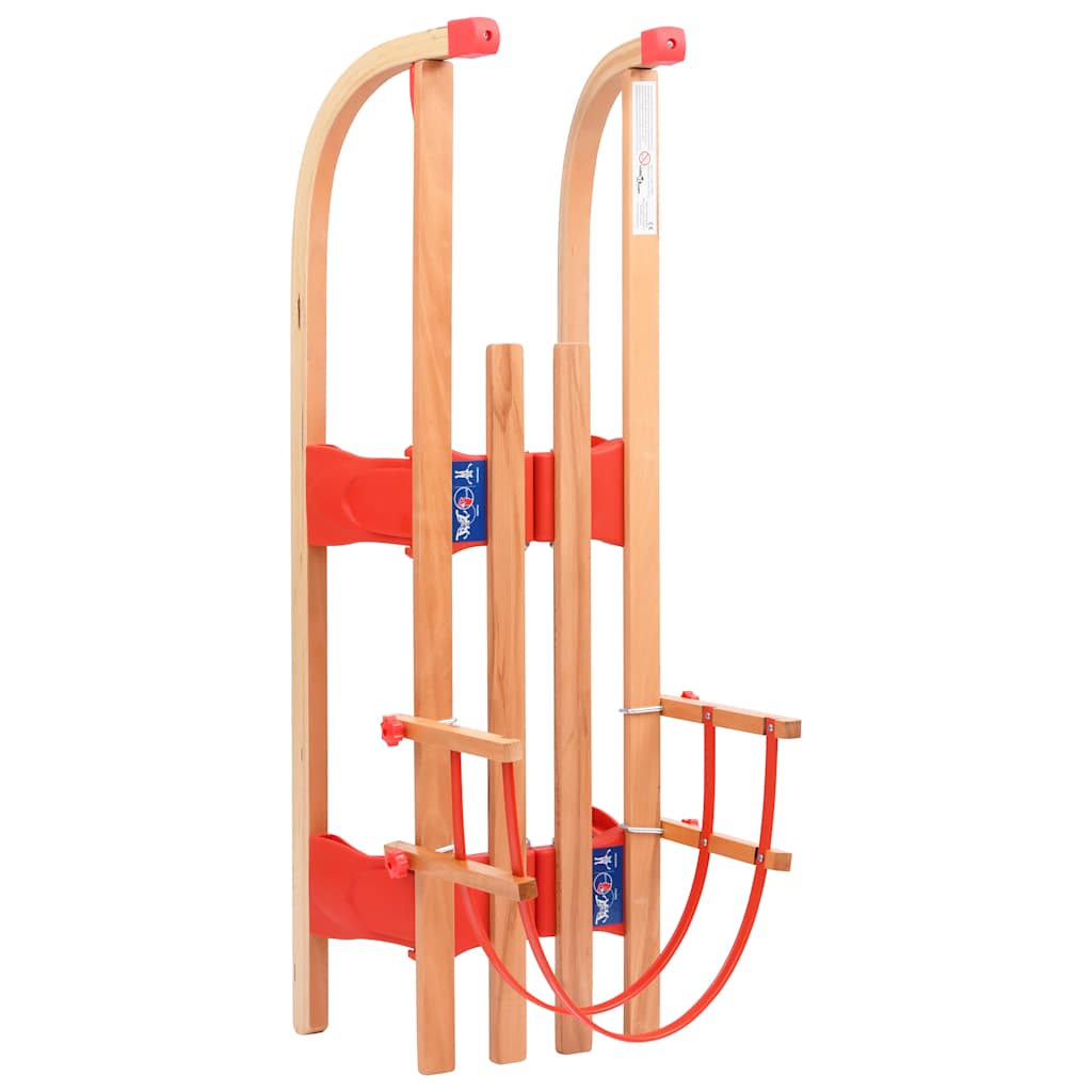 Slittino Pieghevole con Schienale in Legno 119 cm