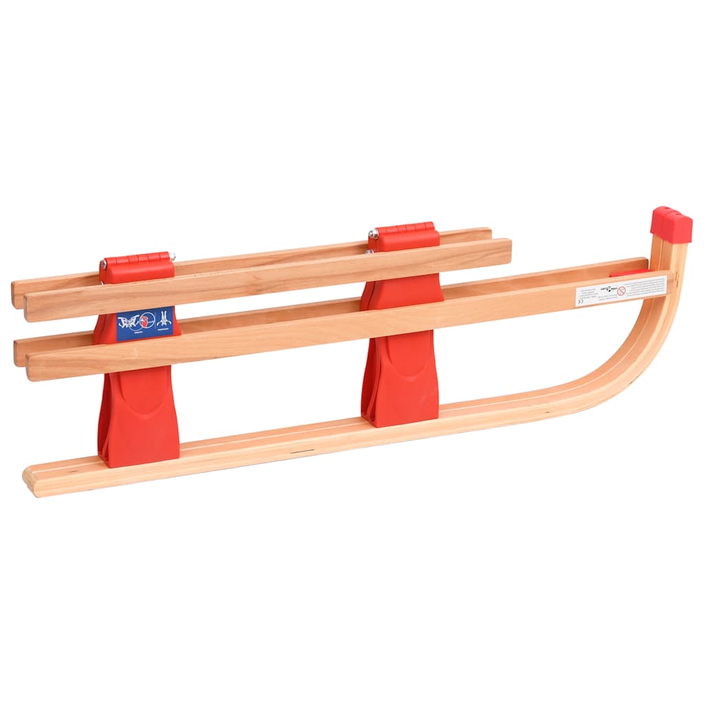 Slittino Pieghevole con Schienale in Legno 119 cm
