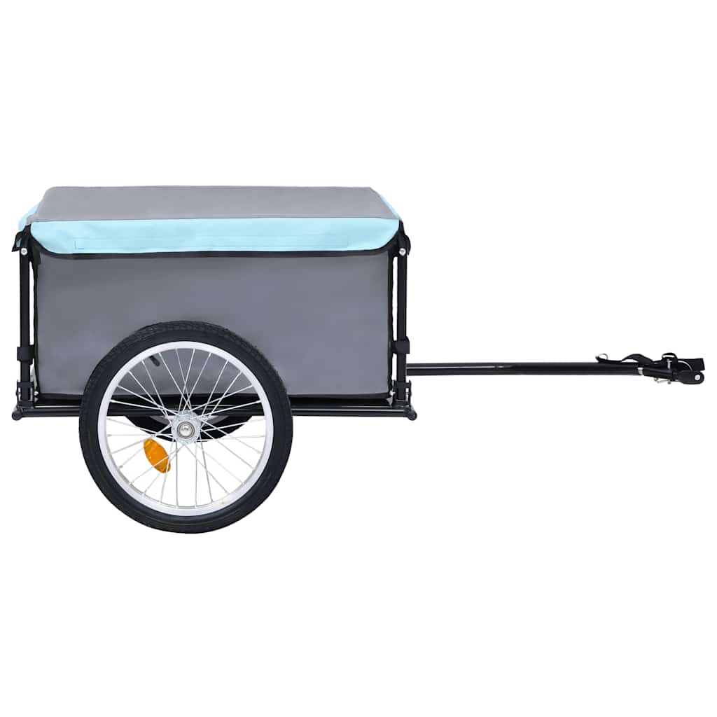 Rimorchio da Bici Grigio e Blu 65 kg