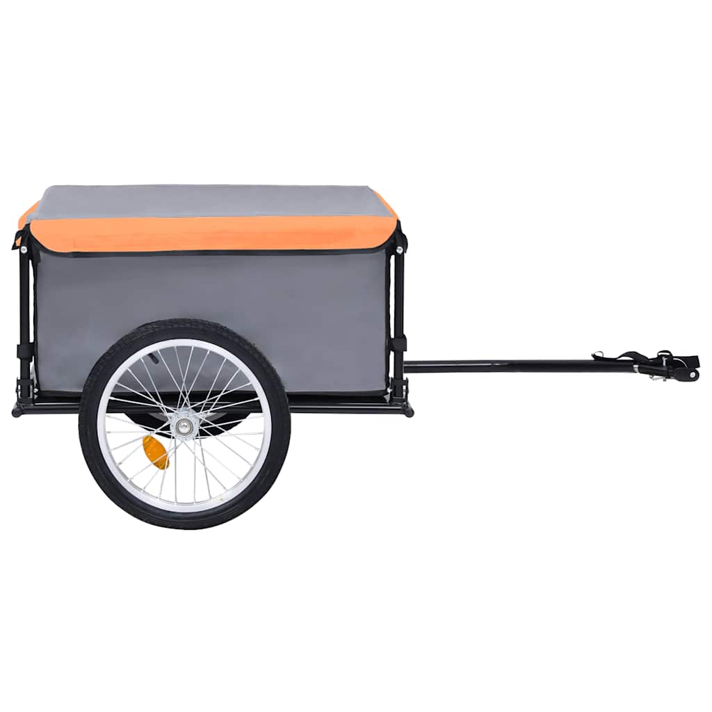 Rimorchio da Bici Grigio e Arancione 65 kg