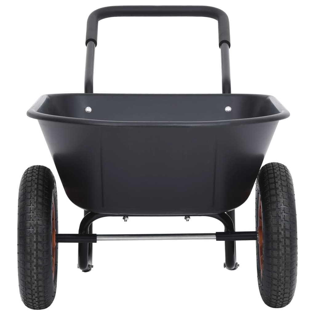 Carriola Nero e Arancione 140x63x65 cm 78 L 100 kg