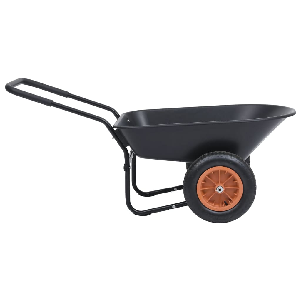 Carriola Nero e Arancione 140x63x65 cm 78 L 100 kg