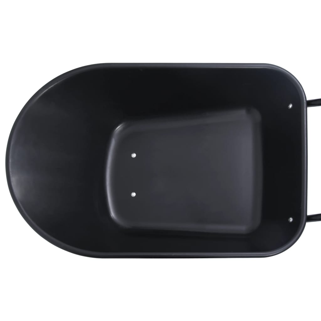Carriola Nero e Arancione 140x63x65 cm 78 L 100 kg