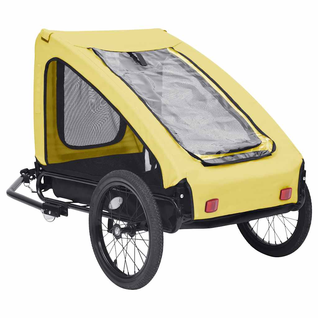 Rimorchio da Bici per Animali Domestici Giallo e Nero