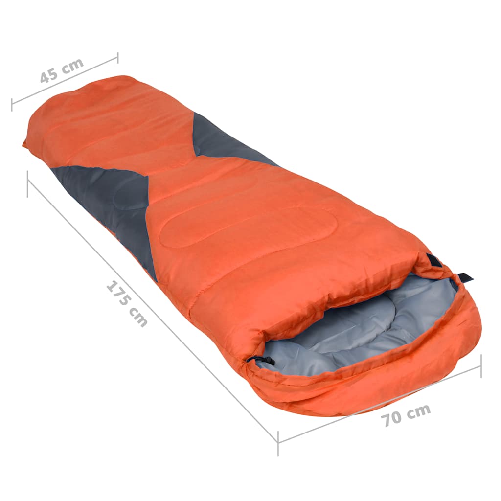 Sacco a Pelo Avvolgente Ultraleggero Bambino Arancio 670g 10°C