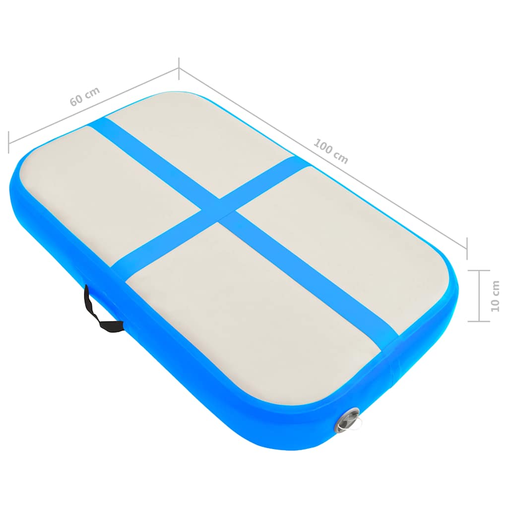 Tappetino Ginnastica Gonfiabile con Pompa 60x100x10 cm PVC Blu