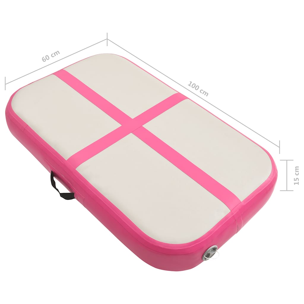 Tappetino Ginnastica Gonfiabile con Pompa 60x100x15 cm PVC Rosa