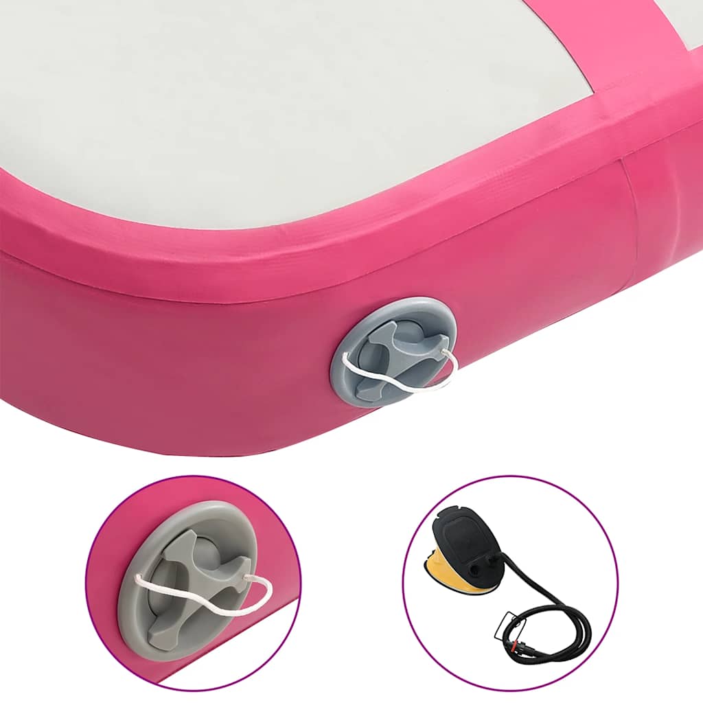 Tappetino Ginnastica Gonfiabile con Pompa 60x100x20 cm PVC Rosa