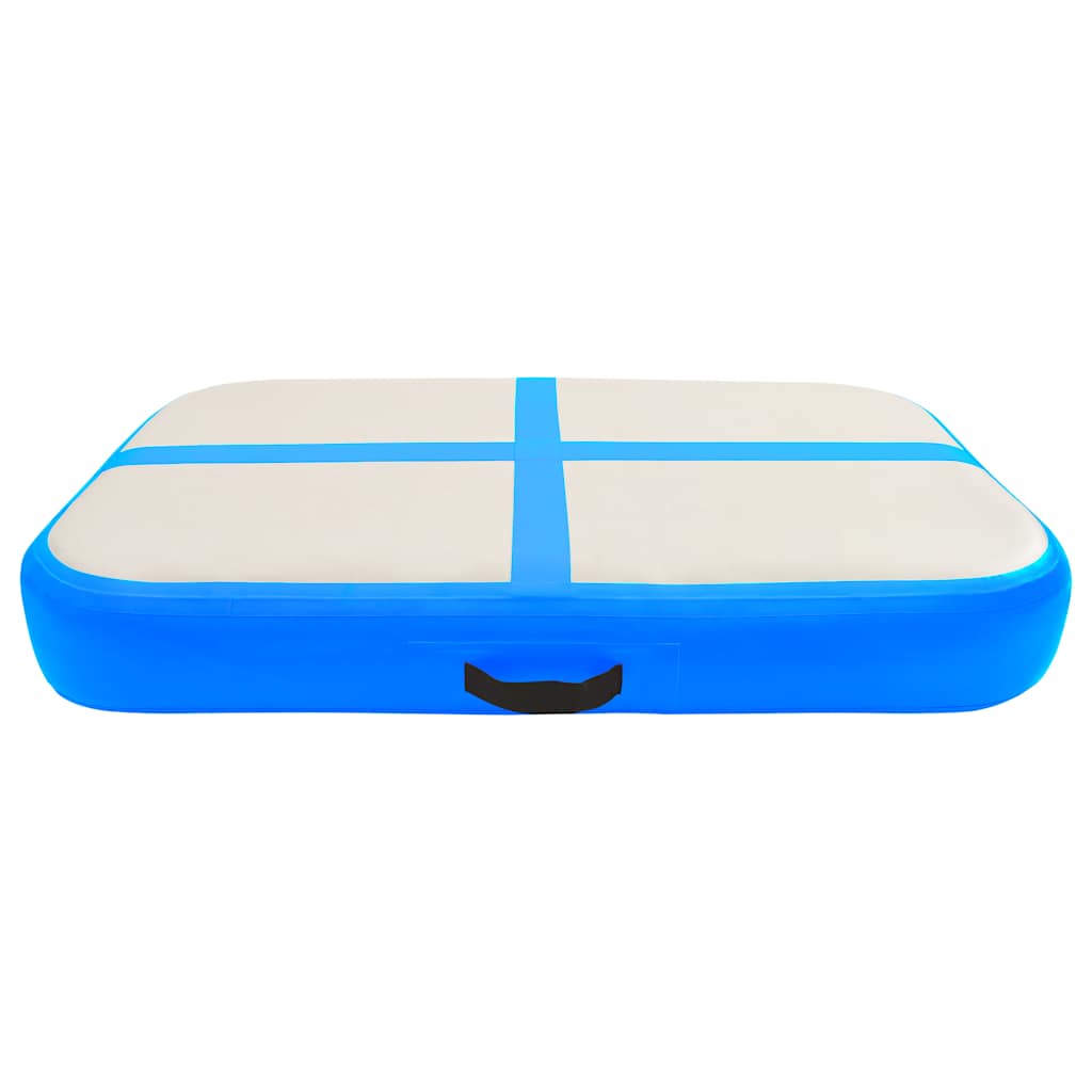 Tappetino Ginnastica Gonfiabile con Pompa 60x100x20 cm PVC Blu