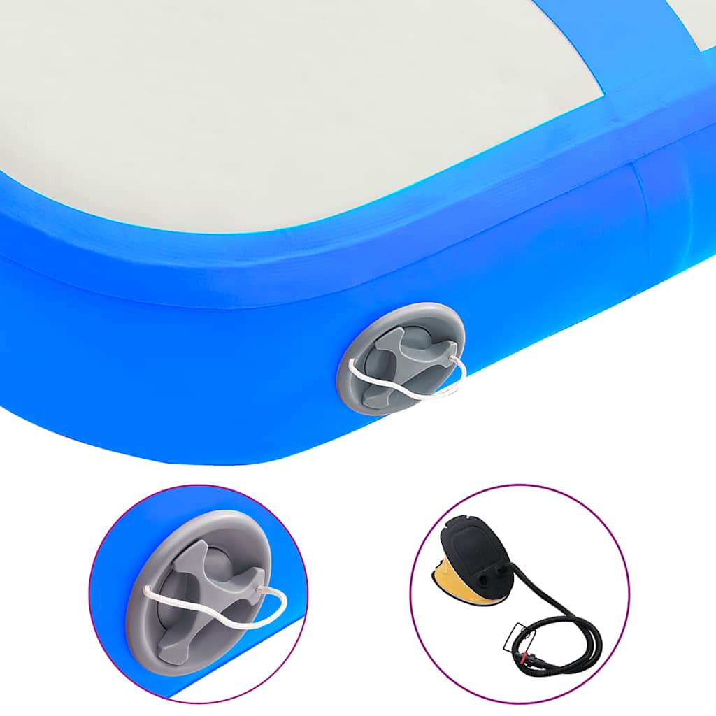 Tappetino Ginnastica Gonfiabile con Pompa 60x100x20 cm PVC Blu