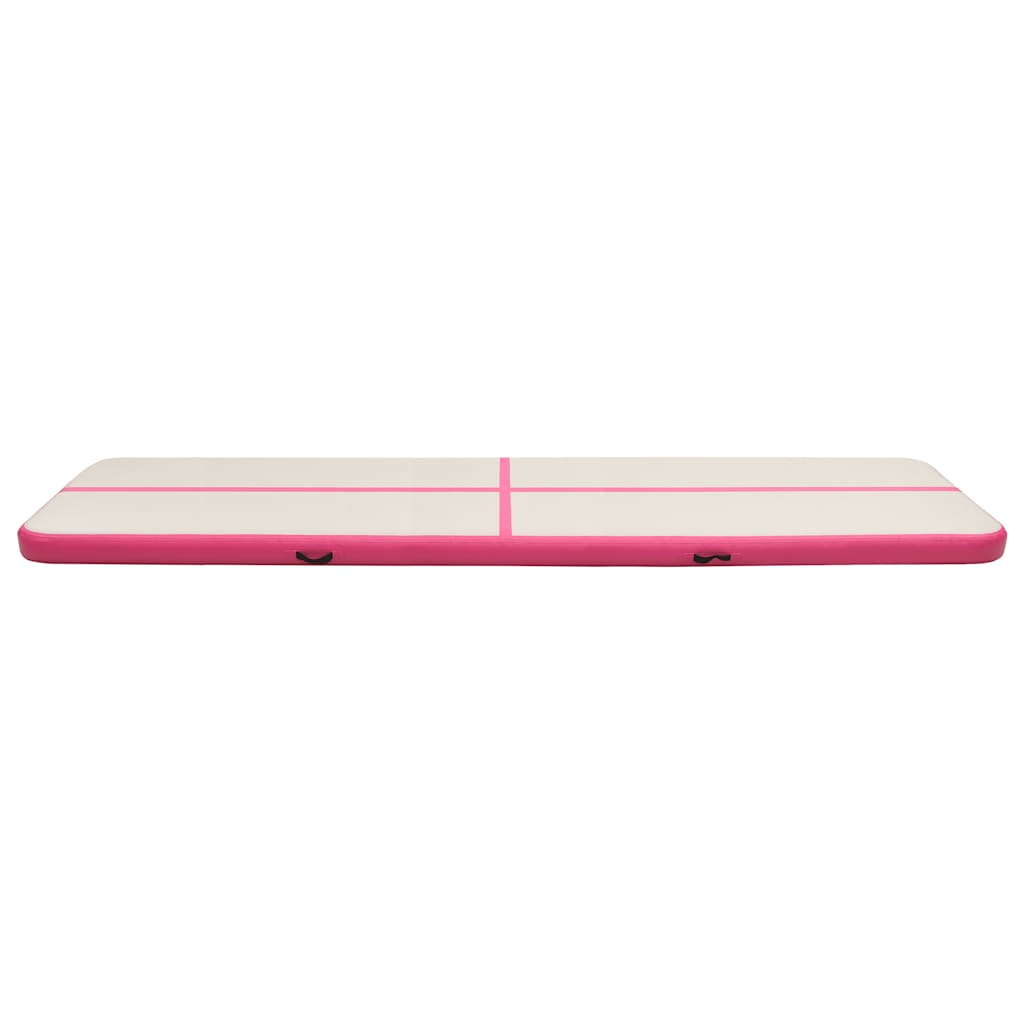 Tappetino Ginnastica Gonfiabile con Pompa 600x100x15cm PVC Rosa