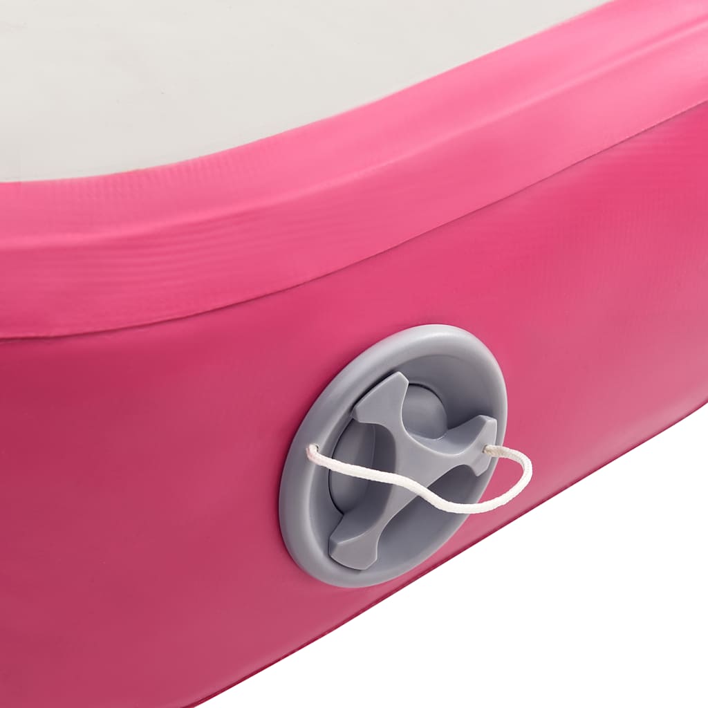 Tappetino Ginnastica Gonfiabile con Pompa 600x100x15cm PVC Rosa