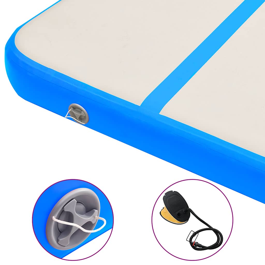 Tappetino Ginnastica Gonfiabile con Pompa 700x100x15cm PVC Blu