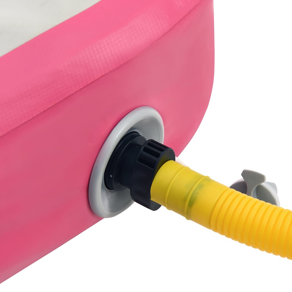 Tappetino Ginnastica Gonfiabile con Pompa 300x100x20cm PVC Rosa