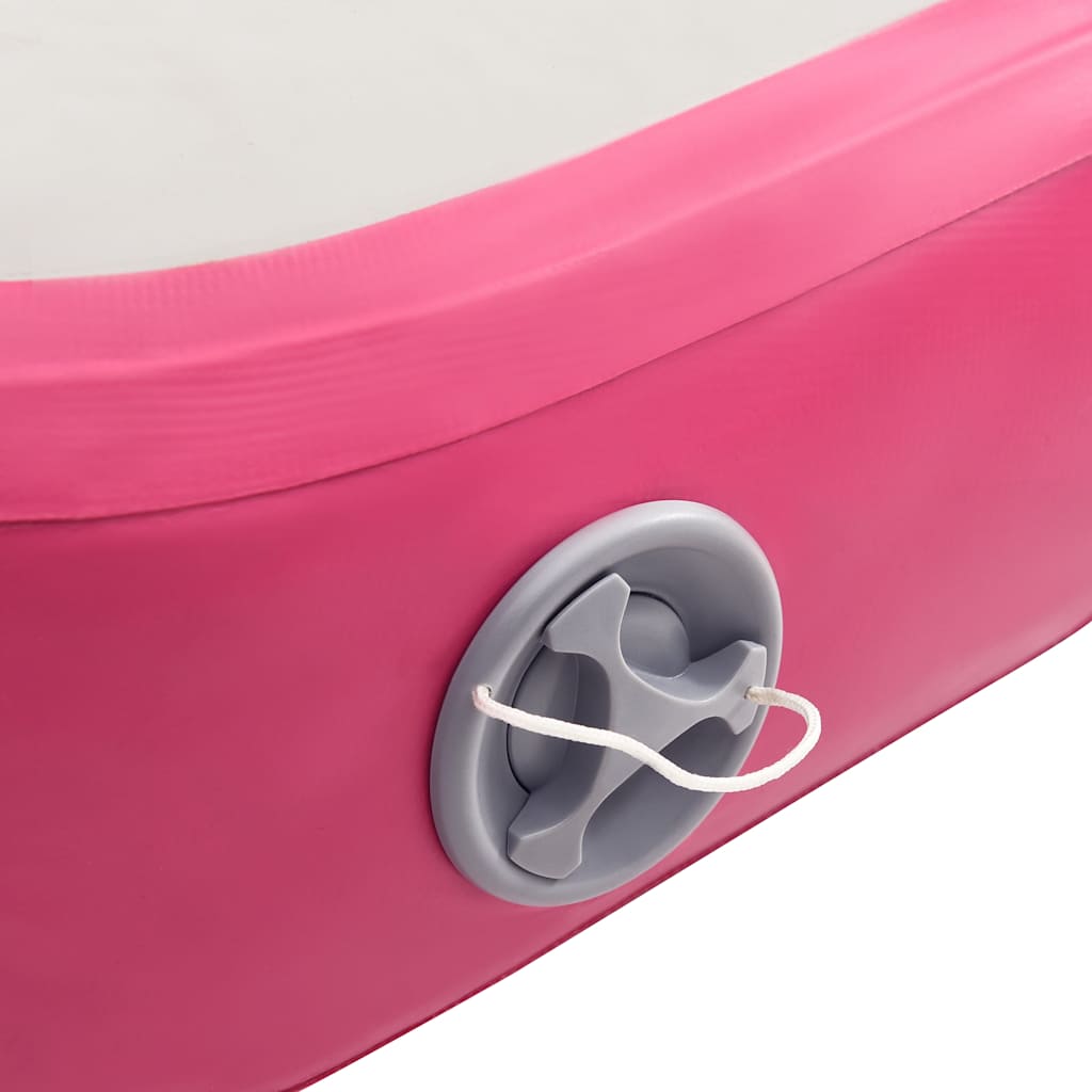 Tappetino Ginnastica Gonfiabile con Pompa 400x100x20cm PVC Rosa