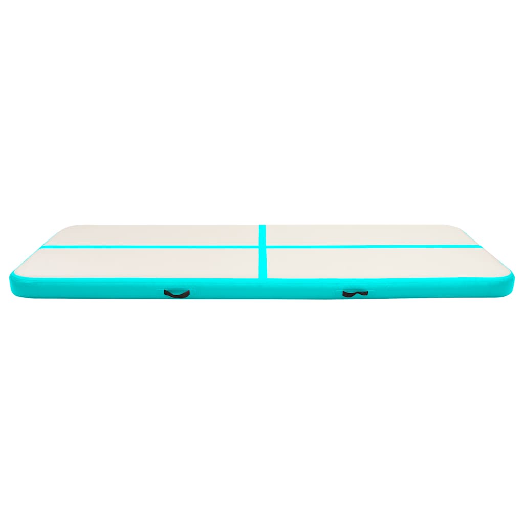 Tappetino Ginnastica Gonfiabile e Pompa 400x100x20 cm PVC Verde