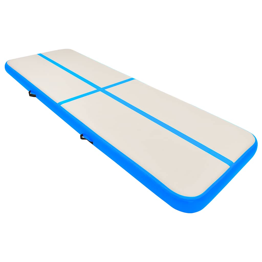 Tappetino Ginnastica Gonfiabile con Pompa 500x100x20 cm PVC Blu