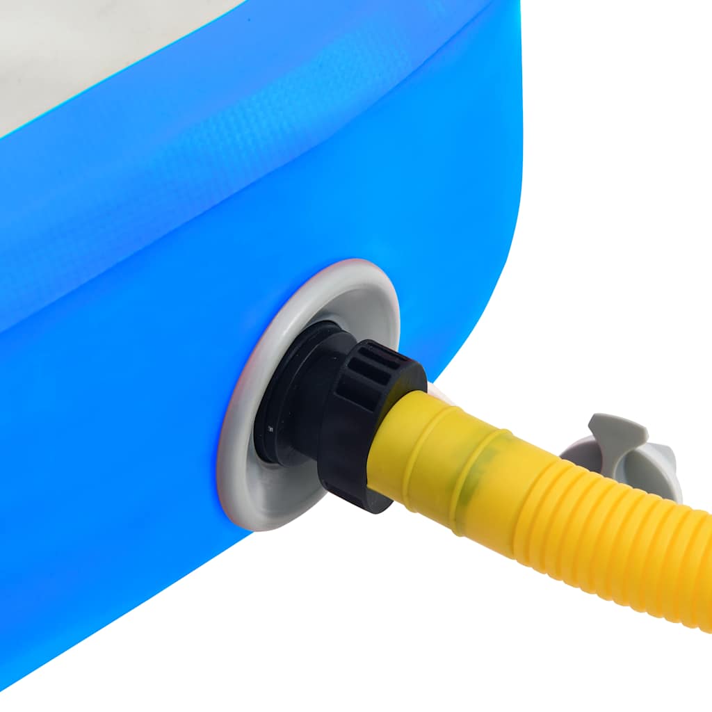 Tappetino Ginnastica Gonfiabile con Pompa 600x100x20cm PVC Blu