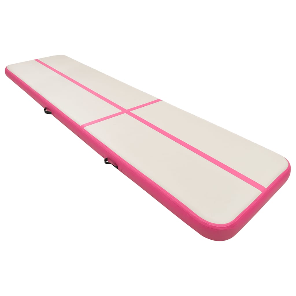 Tappetino Ginnastica Gonfiabile con Pompa 700x100x20cm PVC Rosa