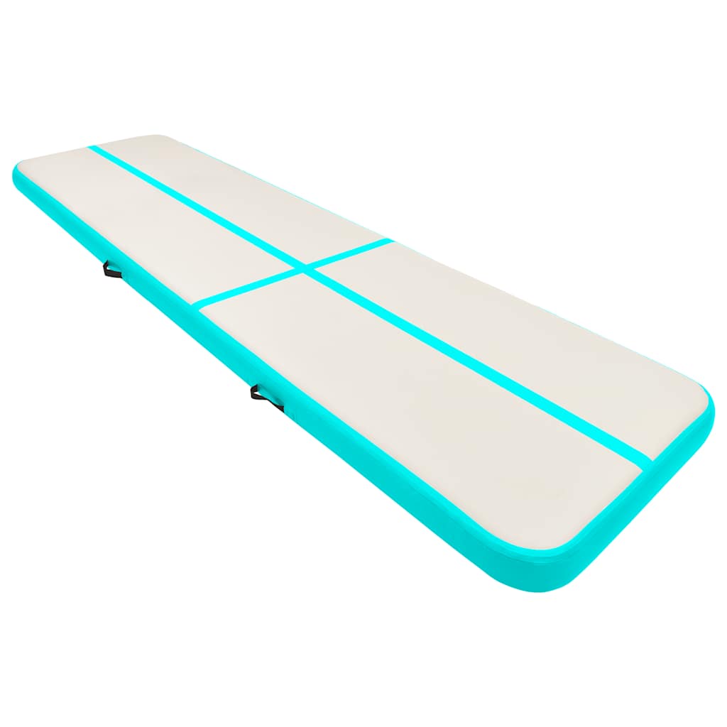 Tappetino Ginnastica Gonfiabile e Pompa 800x100x20cm PVC Verde