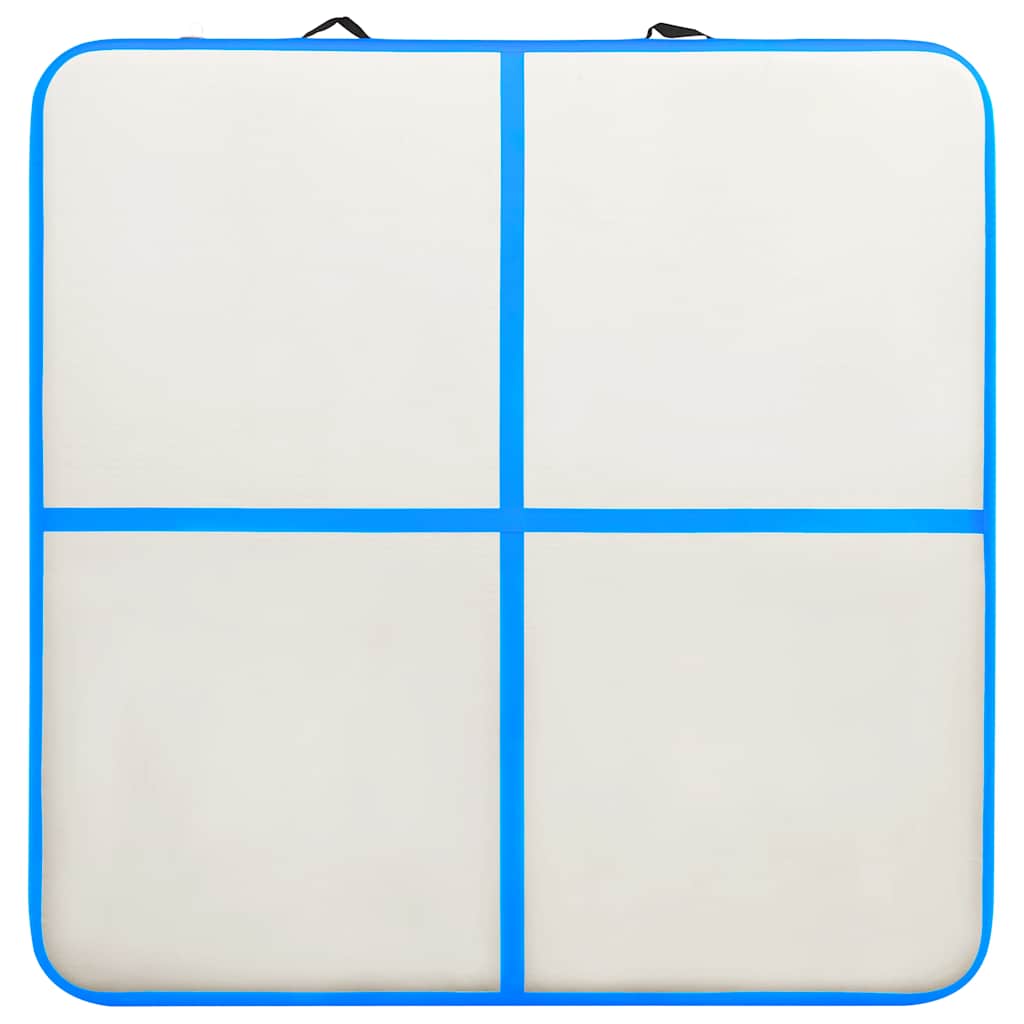 Tappetino Ginnastica Gonfiabile con Pompa 200x200x15cm PVC Blu