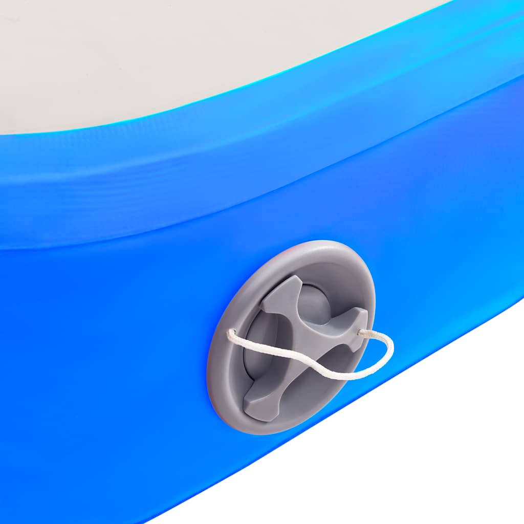 Tappetino Ginnastica Gonfiabile con Pompa 200x200x15cm PVC Blu