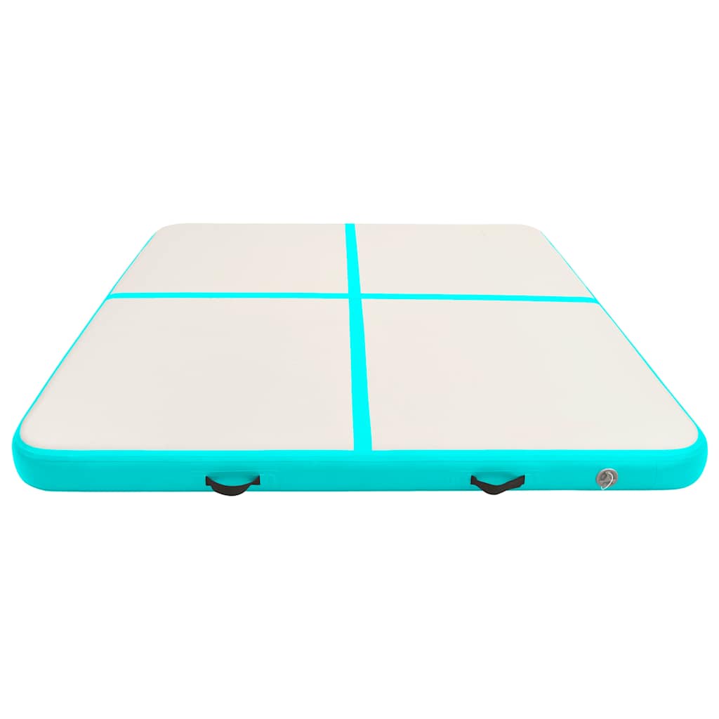 Tappetino Ginnastica Gonfiabile e Pompa 200x200x20cm PVC Verde