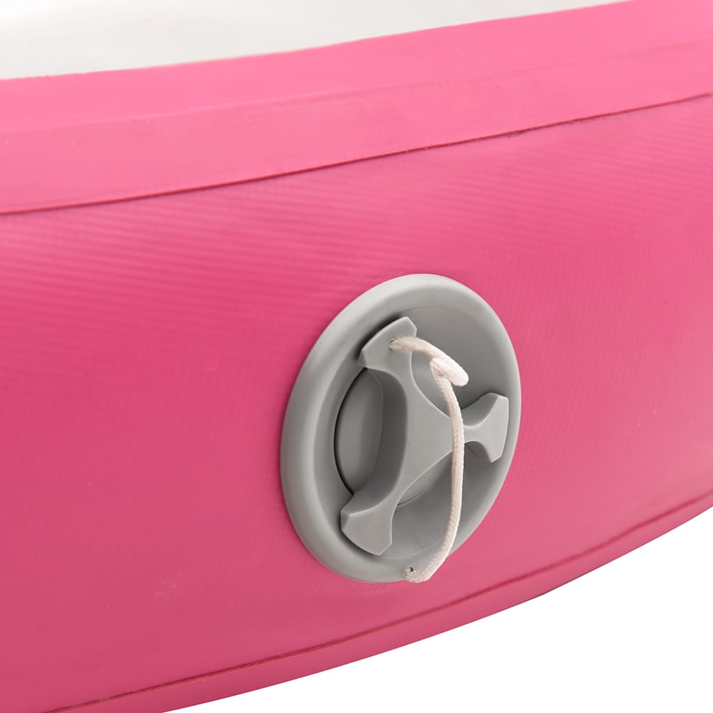 Tappetino Ginnastica Gonfiabile con Pompa 100x100x10cm PVC Rosa
