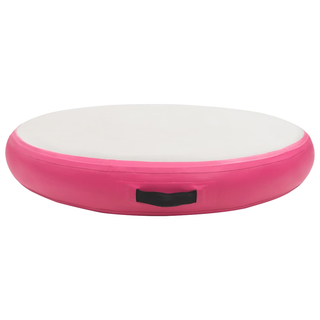 Tappetino Ginnastica Gonfiabile con Pompa 100x100x15cm PVC Rosa