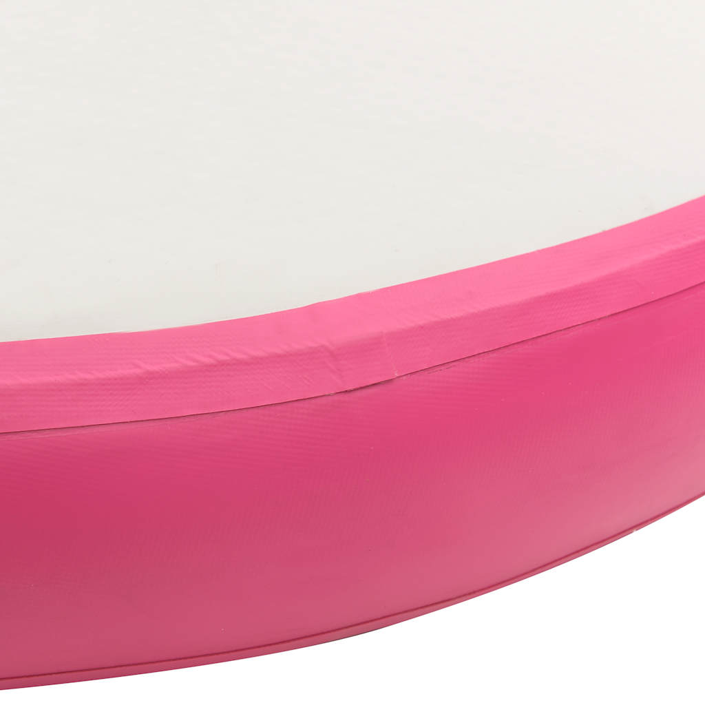 Tappetino Ginnastica Gonfiabile con Pompa 100x100x15cm PVC Rosa