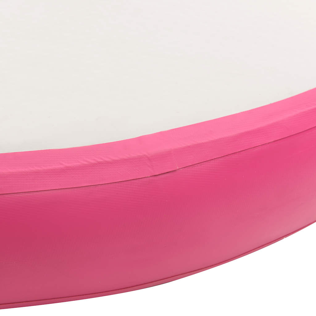 Tappetino Ginnastica Gonfiabile con Pompa 100x100x20cm PVC Rosa